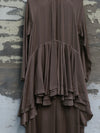 Mutedance 25 Autumn/Winter Flower-dyed Silk Round Neck Layered Long Sleeve Dress MD-MD25FW85-sand (MD25FW84)